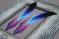 Blue Purple Fringe Earrings: Seed Bead Chandelier Earrings