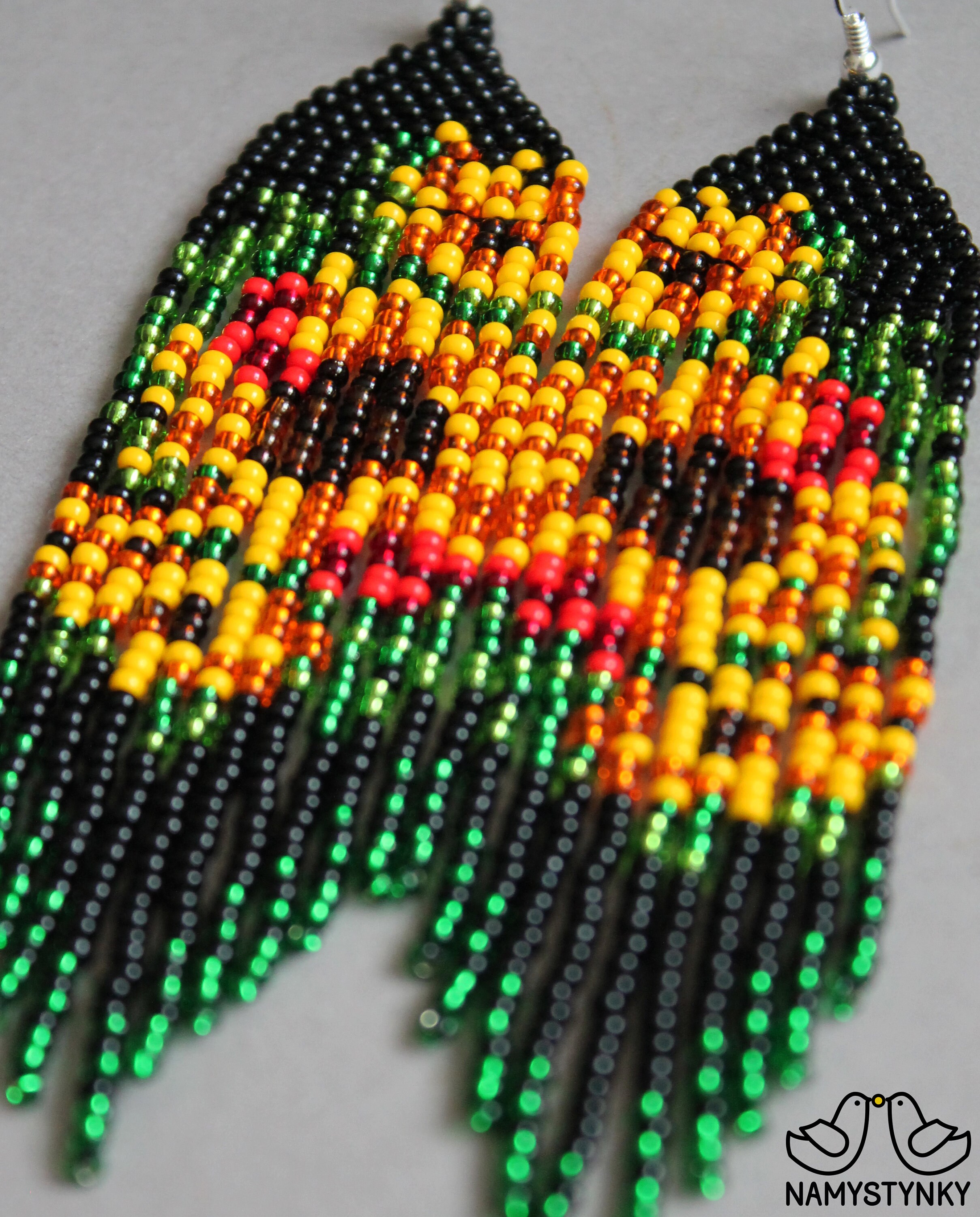 Sunflowers Earrings Beaded Dangle Earrings Yellow Flowers Etsy