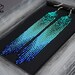 Turquoise beaded earrings Long earrings Fringe earrings Ombre earrings Seed bead earrings Chandelier earring Boho beadwork earrings Dangle 