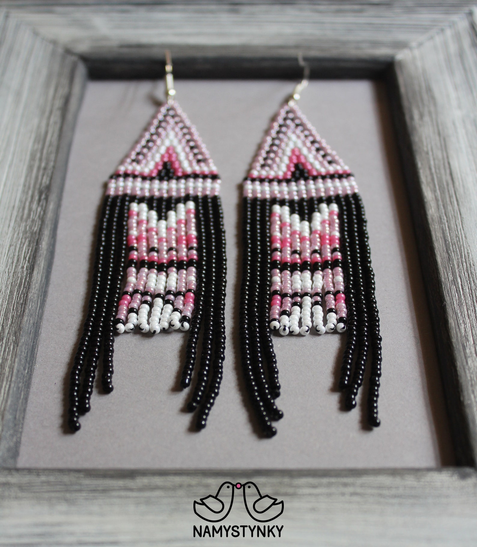 Rose Beaded Earrings Long Earrings Pink Chandelier Earrings Etsy