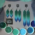 Turquoise Ombre Beaded Earrings: Shining Boho Fringe