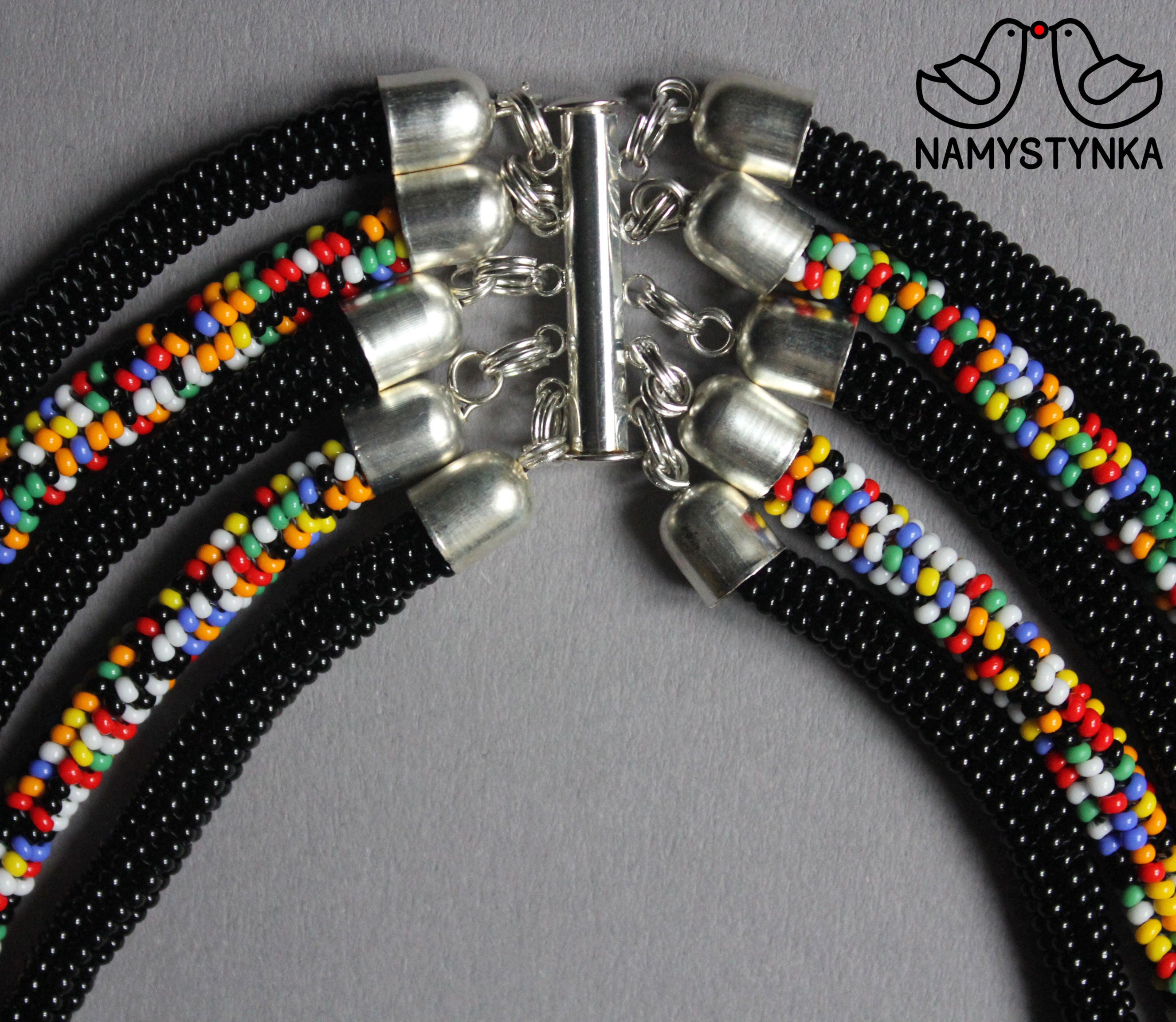 Long beaded necklace Loom beaded necklace Multicolor necklace Etsy