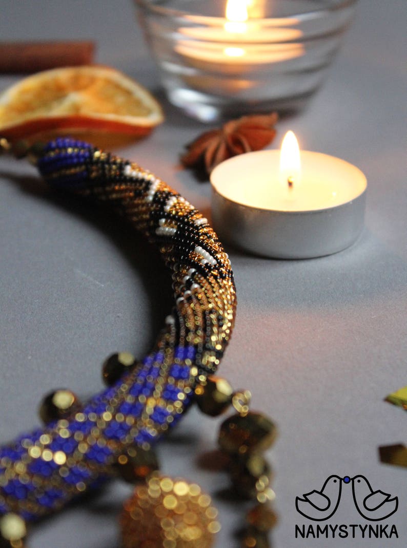 Navy blue evening jewelry Collar blue statement necklace Etsy