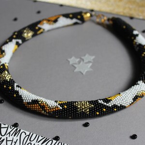 Unicorn Beaded Necklace: Czech Seed Beads, Handmade Choker