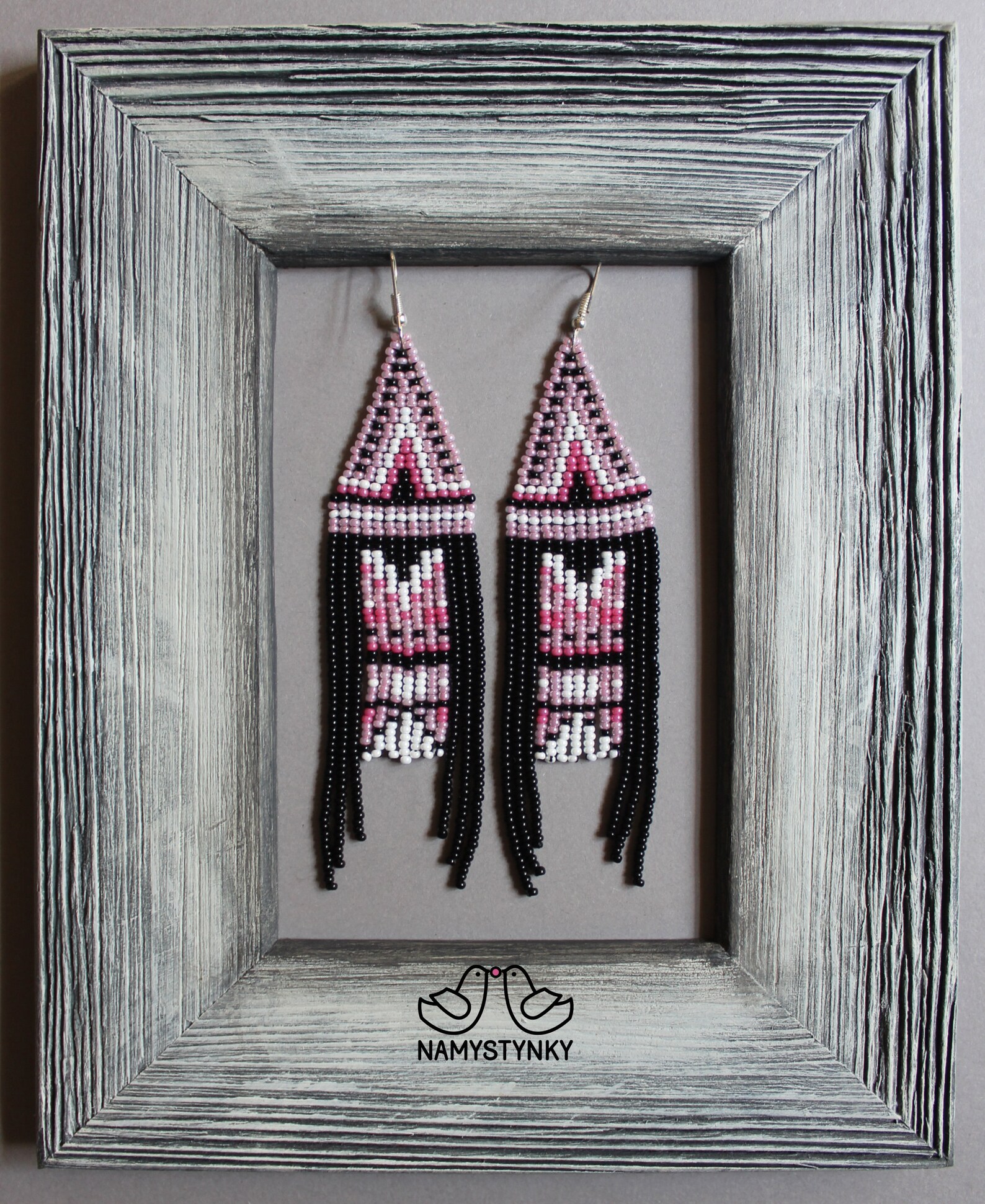 Rose Beaded Earrings Long Earrings Pink Chandelier Earrings Etsy