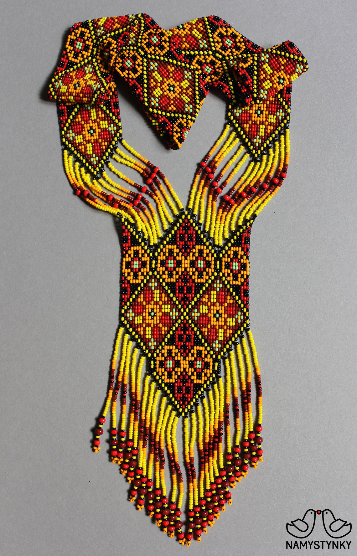 Necklace Gerdan Beaded necklace Ukrainian necklace Colorful | Etsy