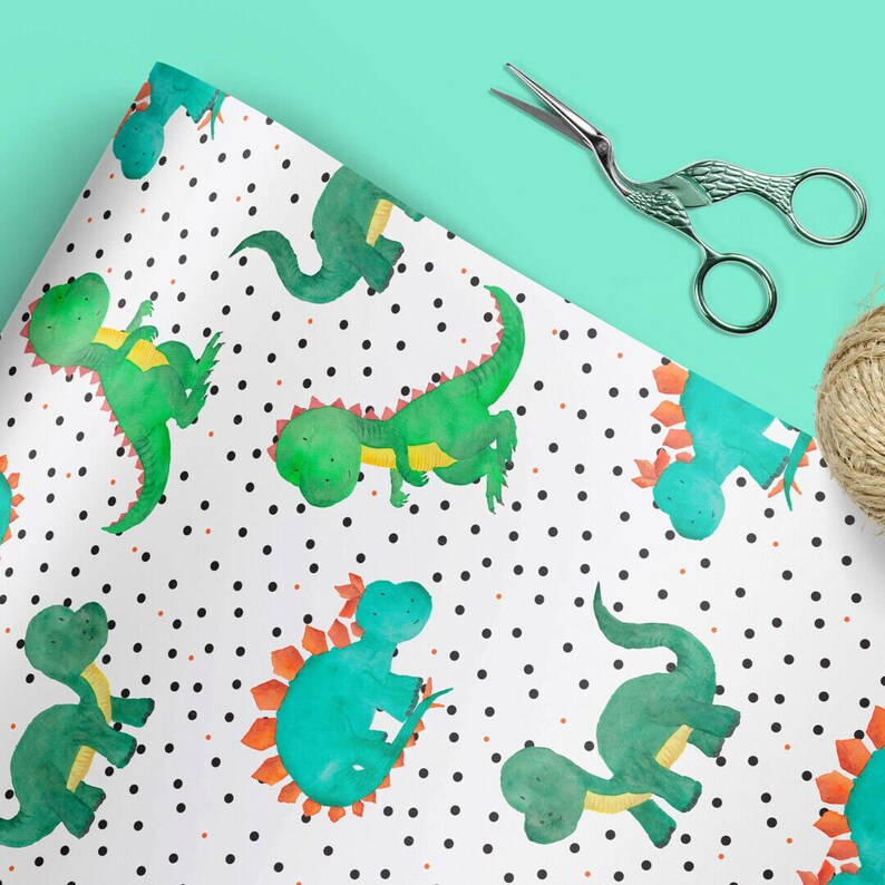 Dinosaur wrapping paper Etsy