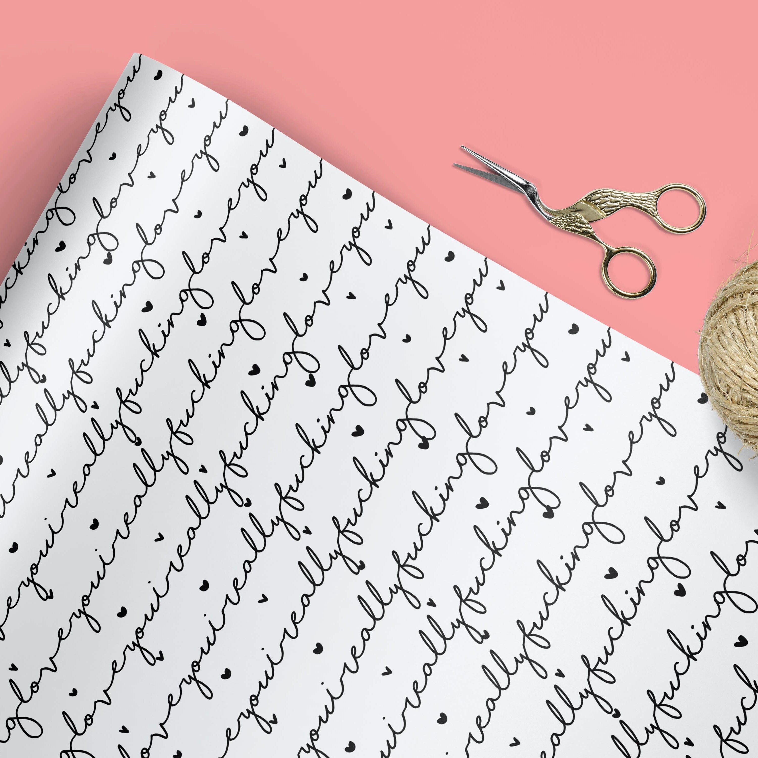 I really fucking love you wrapping paper | Valentines Day gift wrap |…