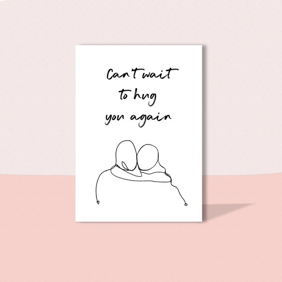 Can T Wait To Hug You Again Card Isolation Card Etsy