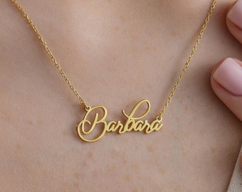 14k Gold Child Name Necklace-Personalized Necklace in Silver, Gold and Rose Gold-Baby Necklace-Kids Necklace-JX12