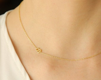 14K Solid Gold Initial Necklace,Personalized Necklace,Dainty  Necklace-Personalized Necklace-JX11