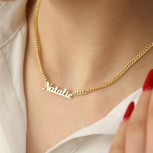Custom Name Necklace with Curb Chain,Personalized Name Necklace,Gift For Her,JX83