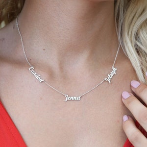 3 Name Necklace ,Multiple Name Necklace,Custom Children Name, Personalized Family Necklace,New Mom Gift,JX28
