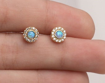 Orecchini Opal Stud, Orecchini Opal, Orecchini Stud, Opal Studs, Opal Jewelry, October Birthstone, Opal, Regalo per lei,JX76