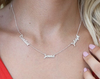 3 Name Necklace ,Multiple Name Necklace,Custom Children Name, Personalized Family Necklace,New Mom Gift,JX28