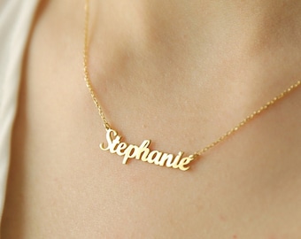 14k Solid Gold Name Necklace,Tiny Name Necklace,Personalized Necklace-Personalized Jewelry-Birthday Gifts-Gift For Her-JX11