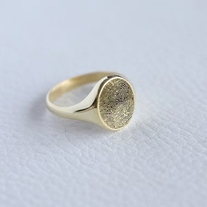 Sterling Silver Fingerprint Ring,Custom Fingerprint Jewelry,Personalized Ring,Memorial Ring,Gift For Her,JX21 image 3