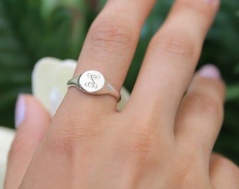 Personalized Ring,Initial Ring, Monogram Ring, Signet Ring, Personalized Jewelry-JX06