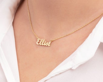 14k Gold Name Necklace,Real Gold,14k Solid Gold Personalized Necklace,Custom Name Necklace,Personalized Gifts,JX11