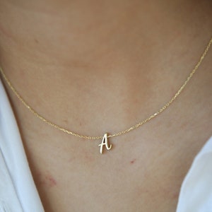 14k Gold Initial Necklace,Dainty  Necklace, Personalized Necklace, Letter Necklace, Personalized Gifts,Bridesmaid Gifts,JX13