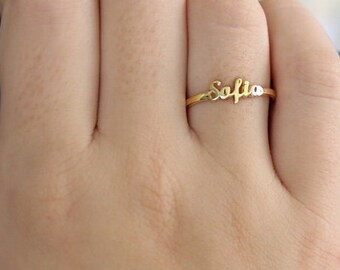 Custom Name Ring,Dinty Name Ring,Personalized Ring, Perfect Gift for New Mom,Personalized Gift,JX08