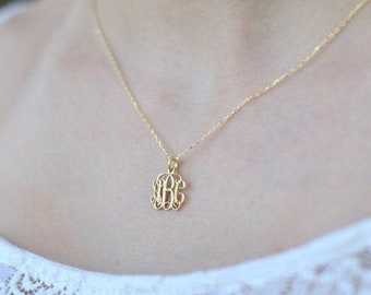 14k Gold Dainty Monogram Necklace-İnitial Necklace-Personalized Necklace-Personalized Jewelry-Letter Necklace-JX04