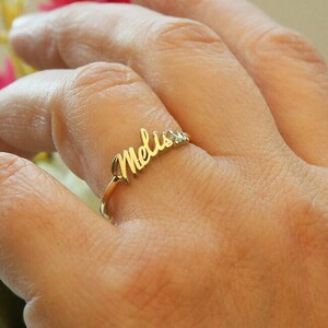 Gold Name Ring,Personalized Name Ring,Custom Stacking Name Ring,Birthday Gift,Gift For Mom,JX10