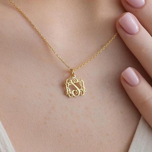 Sterling Silver  Monogram Necklace-Tiny İnitial Necklace-Letter  Necklace-Personalized Jewelry-Gift For Mom-JX04