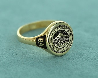 Oval Graduation Ring-tiny College Ring-class Rings-school Rings