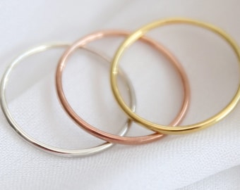14k Solid Gold Stacking Ring,Thin Gold Ring,Dainty Stackable Ring,Real Gold Ring,Minimalist Ring,Jx11