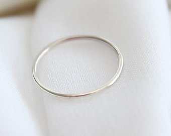 14k Solid White Gold,Stacking Ring,Thin Gold Ring,Dainty Stackable Ring,Real Gold Ring,Minimalist Ring,Jx11