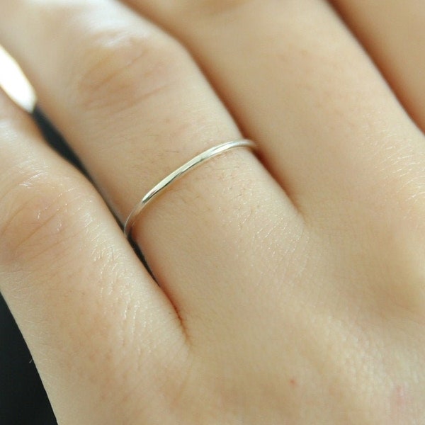 Solid 14k White Gold,Stacking Ring,Thin Gold Ring,Dainty Stackable Ring,Real Gold Ring,Minimalist Ring,Jx11