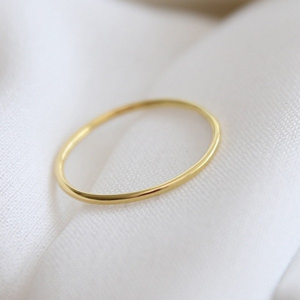 14k Solid Yellow Gold Stacking Ring,Thin Gold Ring,Dainty Stackable Ring,Real Gold Ring,Minimalist Ring,Jx11