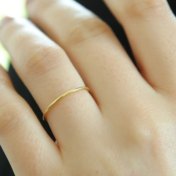 Solid 14k Yellow Gold,Stacking Ring,Thin Gold Ring,Dainty Stackable Ring,Real Gold Ring,Minimalist Ring,Jx11