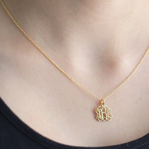 14k Gold Dainty Monogram Necklace-İnitial Necklace-Personalized Necklace-Personalized Jewelry-Letter Necklace-JX04 image 2