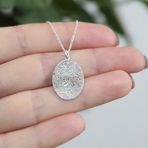 Sterling Silver Fingerprint Necklace,Gift For Her,Personalized Necklace,Fingerprint Jewelry,JX21