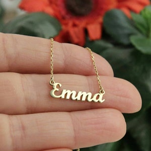 14k Solid Gold Name Necklace-Customized Necklace-Personalized Necklace-Personalized Jewelry-Birthday Gifts-Gift For Her-JX11 image 1