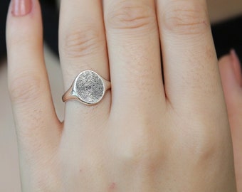 925k Sterling Silver Fingerprint Ring ,Custom Fingerprint Ring,Personalized Ring,Personalized Gift,Birthday Gift,JX21