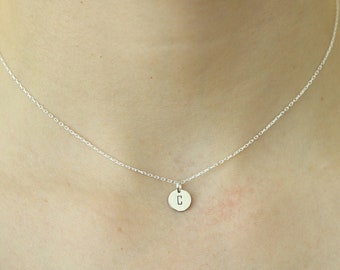 Sterling Silver Initial Necklace,Personalized Jewelry,Gift For Her,Bridesmaid Gift,Gift For Mom,JX41