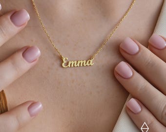 14k Gold Name Necklace, Dainty Necklace, Personalized Gifts,Personalized Necklace-Gift For Her-JX02