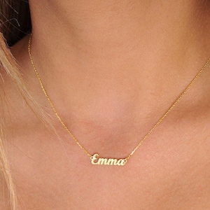 14k Solid Gold Name Necklace-Customized Necklace-Personalized Necklace-Personalized Jewelry-Birthday Gifts-Gift For Her-JX11 image 2