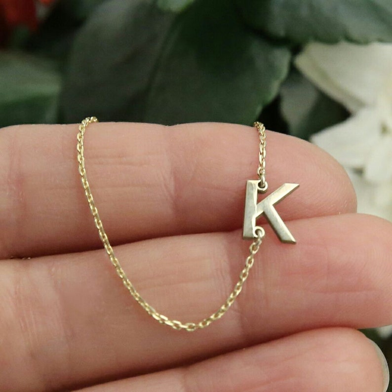 14k Gold Initial Necklace,Personalized Necklace,Gift For Her,Dainty Necklace,Letter Necklace,Personalized Jewelry, JX01 image 4