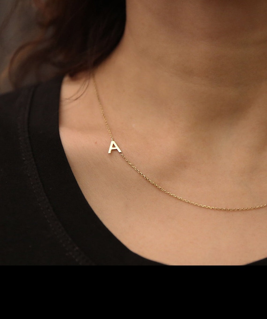 14k Solidgold Initial Necklace Personalized Etsy