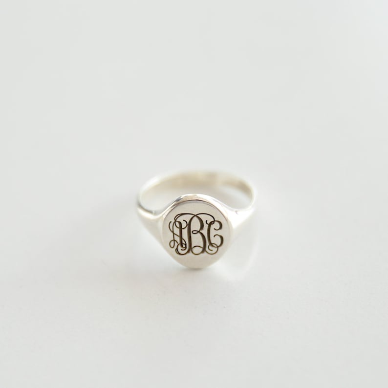 14k Gold Initial Signet Ring,Personalized Monogram Ring,Engraved Signet Ring,Custom Initial Ring,Mothers Day Gift,Letter Ring,JX16 image 6