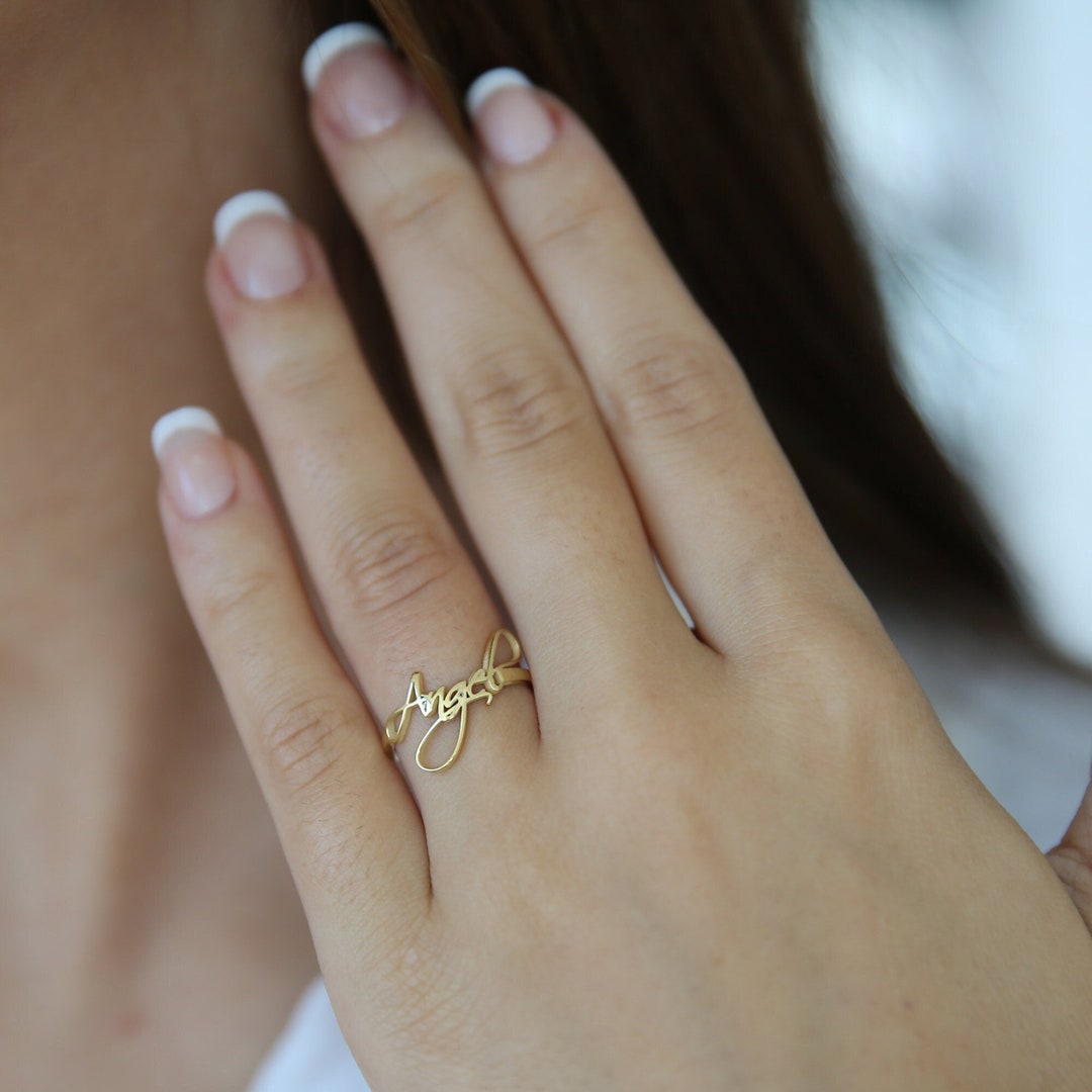 Custom Name Ring,children Name Ring,sterling Silver Ring,personalized ...