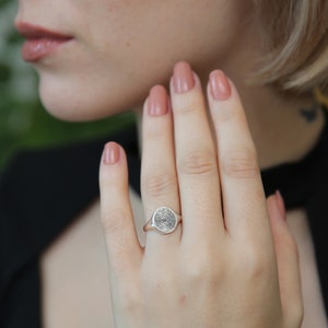 Sterling Silver Fingerprint Ring,Custom Fingerprint Jewelry,Personalized Ring,Memorial Ring,Gift For Her,JX21 image 4
