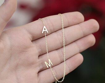 14k Gold Initial Necklace-Personalized Necklace-Dainty Necklace,Letter Necklace,Personalized Gift,Gift For Her,Personalized Jewelry,JX01