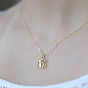 14k Gold Dainty Monogram Necklace-İnitial Necklace-Personalized Necklace-Personalized Jewelry-Letter Necklace-JX04 image 4