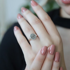 Sterling Silver Fingerprint Ring,Custom Fingerprint Jewelry,Personalized Ring,Memorial Ring,Gift For Her,JX21 image 7
