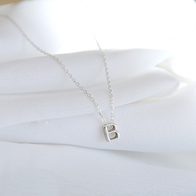 Sterling Silver Initial Necklace,Initial Necklace,Personalized Initial Jewelry,Custom Letter Necklace,Mothers Day Gifts,JX34 image 2